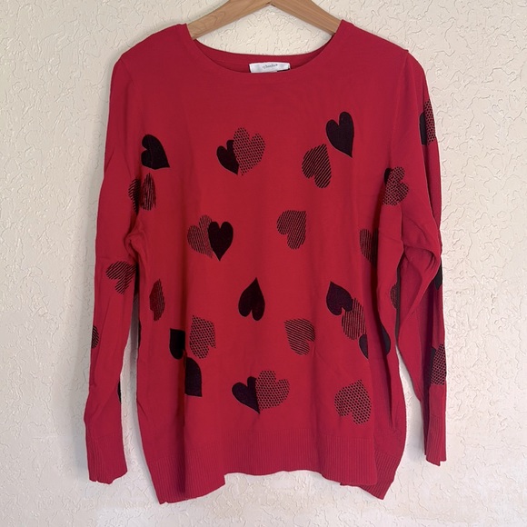 Christopher & Banks Sweaters - Christopher & Banks Red Heart Valentine’s Day Sweater Size XL